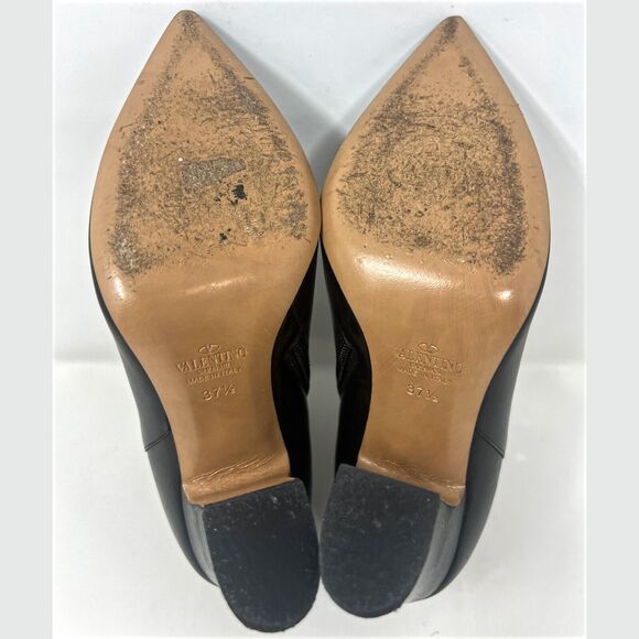 Valentino Garavani Black Rockstud Leather Ankle Boots – Size 37.5 - Picture 9 of 10